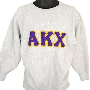 Alpha Kappa Chi Fraternity Sweatshirt Mens Size Large Vintage 80s Reverse Weave